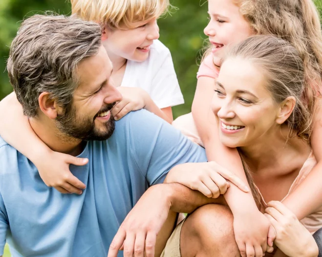 happy family outdoors