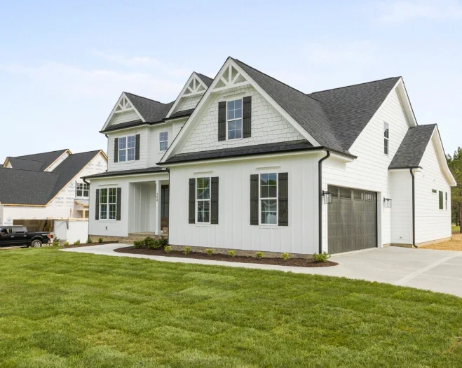 white and black theme residential house